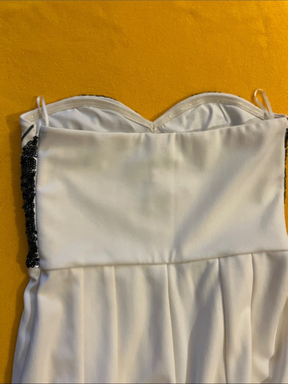 Express Strapless Sequinned Jumpsuit. Sweetheart neckline, silicone lining. Sz 0 - Picture 11 of 17